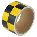 Zoro Select Marking Tape, Checkered, Black/Yl, 2" W ZRS2X5BY-CH