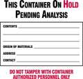 Brady Waste Label, 6 in Height, 6 in Width, Paper, Square, English 60366