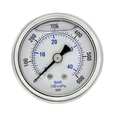 Pic Gauges Pressure Gauge, 0 to 600 psi, 1/8 in MNPT, Stainless Steel, Silver 202L-158K