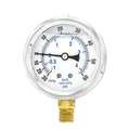 Pic Gauges Compound Gauge, -30 to 0 to 60 in Hg/psi, 1/4 in MNPT, Stainless Steel, Silver PRO-201L-254CD