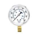 Pic Gauges Pressure Gauge, 0 to 800 psi, 1/4 in MNPT, Stainless Steel, Silver PRO-201L-254L