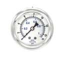 Pic Gauges Pressure Gauge, 0 to 15 psi, 1/4 in MNPT, Stainless Steel, Silver PRO-202L-254B