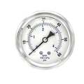 Pic Gauges Pressure Gauge, 0 to 60 psi, 1/4 in MNPT, Stainless Steel, Silver PRO-202L-254D