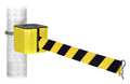 Retracta-Belt Warehouse Barrier, 15ft Black/Yellow Belt WH412YW15-BYD-HC