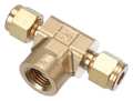 Parker 3/8" A-LOK x 1/4" FNPT Brass Tee 6FBT4N-B