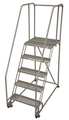 Cotterman 80 in H Steel Tilt and Roll Ladder, 5 Steps, 450 lb Load Capacity 5TR26A3E20B8C1P6