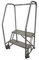 Cotterman 50 in H Steel Tilt and Roll Ladder, 2 Steps, 450 lb Load Capacity 2TR26A6E20B8C1P6
