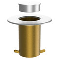 Retracta-Belt Floor Socket with Cap, Brass, 4 1/2 in H, Satin Chrome 421SC