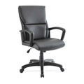 Lorell Executive Chair, 17-3/4" to 21-1/2", Fixed Arms, Black LLR84570