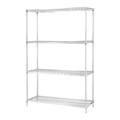 Lorell Wire Shelving Unit, 18"D x 48"W, 4 Shelves, Chrome LLR84181