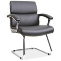 Lorell BlackGuest Chair, 26.1"L35"H, Fixed, LeatherSeat LLR20019