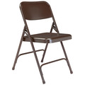 National Public Seating Folding Chair, Brown, Steel, Unpadded, PK4 203
