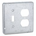 Raco Electrical Box Cover, Square, 876, Duplex Receptacle and Toggle Switch 876