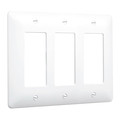 Taymac Masque Decorator Wall Plates, Number of Gangs: 3 Plastic, Textured Finish, White 5550W