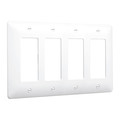 Taymac Masque Decorator Wall Plates, Number of Gangs: 4 Plastic, Textured Finish, White 5555W