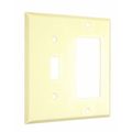 Taymac Toggle/Decorator Standard Wall Plates, Number of Gangs: 2 Metal, Smooth Finish, Ivory WI-TR
