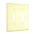 Taymac 2-Toggle Standard Wall Plates, Number of Gangs: 2 Metal, Smooth Finish, Ivory WI-TT