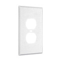 Taymac Duplex Jumbo Wall Plates, Number of Gangs: 1 Metal, Textured Finish, White WJTW-D