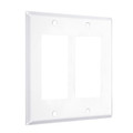 Taymac 2-Decorator Standard Wall Plates, Number of Gangs: 2 Metal, Smooth Finish, White WW-RR