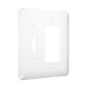 Taymac Toggle/Decorator Maxi Wall Plates, Number of Gangs: 2 Metal, Smooth Finish, White WRW-TR