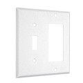 Taymac Toggle/Decorator Standard Wall Plates, Number of Gangs: 2 Metal, Textured Finish, White WTW-TR