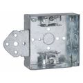 Raco Electrical Box, 21 cu in, Ceiling/Wall Box, 2 Gang, Steel, Square 224