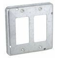 Raco Electrical Box Cover, 2 Gang, Square, Steel, GFCI 857