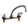Chicago Faucet Manual, 8" Mount, Commercial 3 Hole Low Arc Kitchen Faucet 1888-ABCP