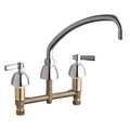 Chicago Faucet Manual, 8" Mount, Commercial 3 Hole Low Arc Kitchen Faucet 201-AABCP