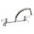 Chicago Faucet Dual-Handle 8" Mount, Hot And Cold Water Washboard Sink Faucet, Chrome plated W8D-L9E1-369ABCP