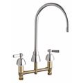Chicago Faucet Manual 8" Mount, Concealed Hot And Cold Water Sink Faucet, Chrome plated 786-GN8AE3-369ABCP