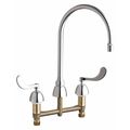 Chicago Faucet Manual 8" Mount, Concealed Hot And Cold Water Sink Faucet, Chrome plated 786-GN8AE36ABCP