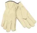 Mcr Safety Leather Palm Gloves, Pigskin, Shirred, L, PR 3401L