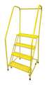 Cotterman 70 in H Steel Rolling Ladder, 4 Steps, 450 lb Load Capacity 1504R2630A6E10B3C2P6