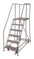 Cotterman 90 in H Steel Rolling Ladder, 6 Steps, 450 lb Load Capacity 1006R3232A1E30B4C1P6