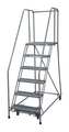 Cotterman 90 in H Steel Rolling Ladder, 6 Steps, 450 lb Load Capacity 1006R2630A6E20B4AC1P6