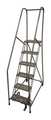 Cotterman 90 in H Steel Rolling Ladder, 6 Steps, 450 lb Load Capacity 1506R1824A1E10B4W4C1P6