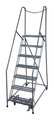 Cotterman 100 in H Steel Rolling Ladder, 7 Steps, 450 lb Load Capacity 1007R1824A1E10B4D3C1P6