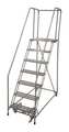 Cotterman 100 in H Steel Rolling Ladder, 7 Steps, 450 lb Load Capacity 1507R3232A3E30B4W4C1P6