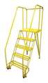 Cotterman 80 in H Steel Tilt and Roll Ladder, 5 Steps, 350 lb Load Capacity 5STR26A6E20B8C2P6