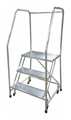 Cotterman 60 in H Aluminum Rolling Ladder, 3 Steps, 350 lb Load Capacity A3R2630A4B3C50P6