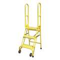Cotterman 60 in H Steel Rolling Ladder, 3 Steps, 350 lb Load Capacity SAS3A6E10B8C2P6