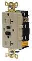 Hubbell GFCI Receptacle, 20A, 125VAC, 5-20R, Ivory GFSG5362I