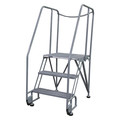 Cotterman 60 in H Steel Tilt and Roll Ladder, 3 Steps, 350 lb Load Capacity 3STR26A3E20B8D3C1P6