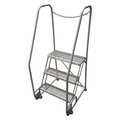 Cotterman 60 in H Steel Tilt and Roll Ladder, 3 Steps, 450 lb Load Capacity 3TR26A6E10B8D3C1P6