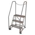 Cotterman 60 in H Steel Tilt and Roll Ladder, 3 Steps, 450 lb Load Capacity 3TR18A1E20B8D3C1P6