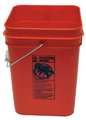 Zoro Select Pail, Open Head, Square, 4 gal, PE, Red SQ2140R