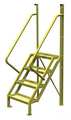 Tri-Arc 92 in Ladder, Steel, 4 Steps, Yellow Powder Coated Finish, 1,000 lb Load Capacity UCL5004242