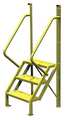 Tri-Arc 82 in Ladder, Steel, 3 Steps, Yellow Powder Coated Finish, 1,000 lb Load Capacity UCL5003246
