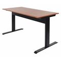 Luxor Adjustable Desk, 29-1/2" D, 56" W, 27-1/2" to 44-1/2" H, Teak SPN56F-BK/TK